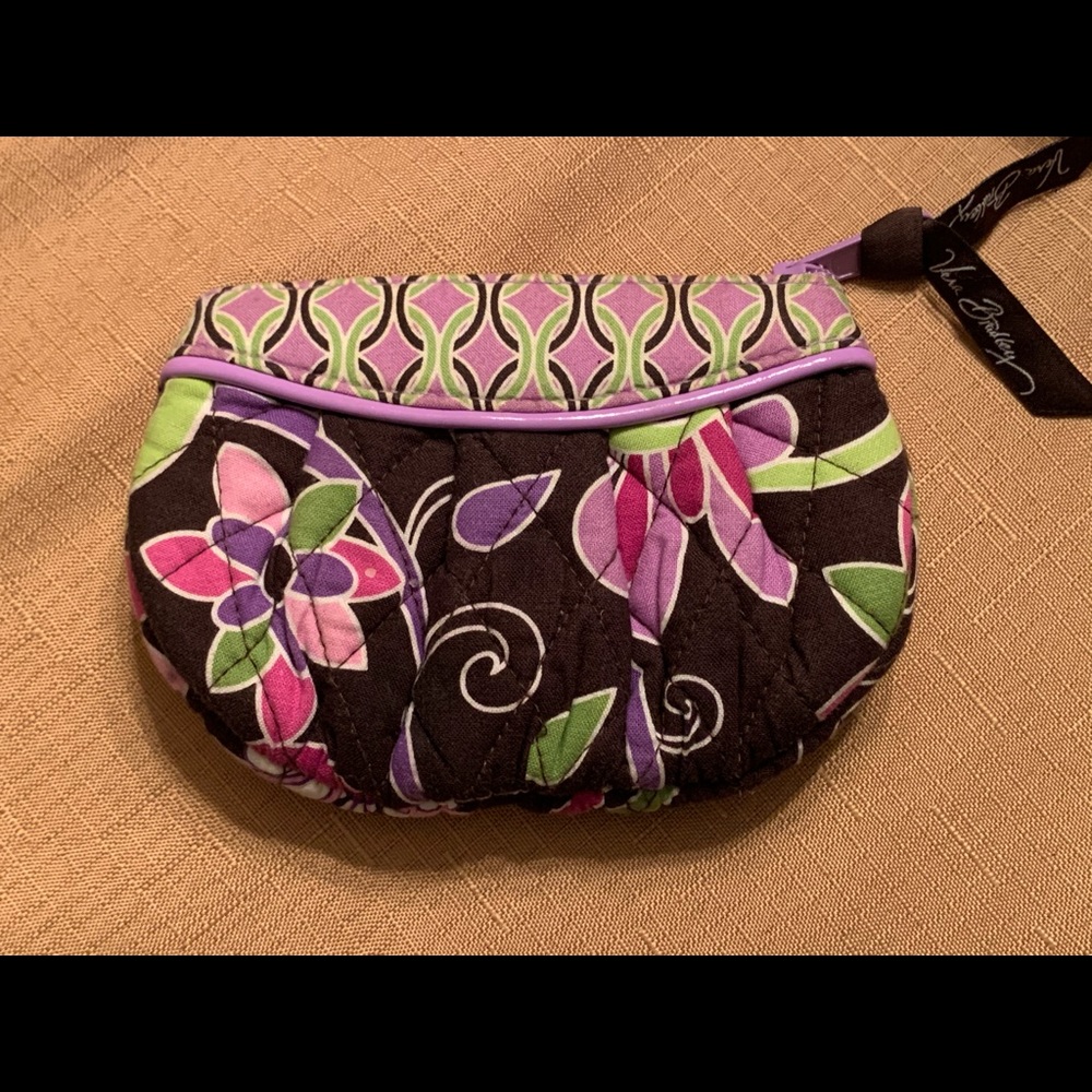 Vera Bradley violet pink green coin bag